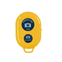 Бездротової bluetooth пульт для камери телефону. Селфи-кнопка. Жовта.