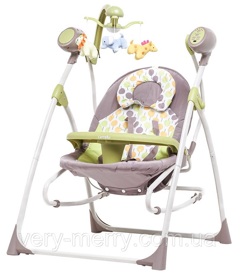 Колыбель-качели Carrello Nanny 3 в 1 с Музыкальным Мобилем (Green Tree ...
