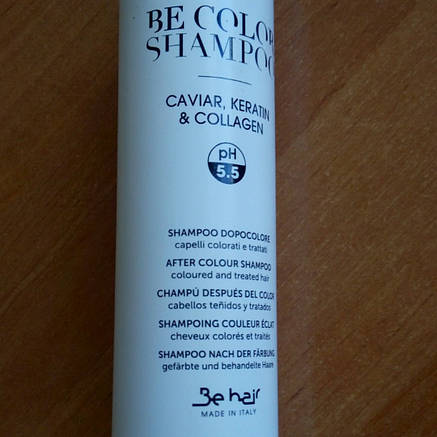 Шампунь із кератином і колагеном 5,5 рН Be Hair Be Color Shampoo With Caviar, Keratin&Collagen pH 5.5 300 мл, фото 3