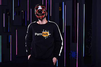 Чоловічий чорний світшот Pornhub/світшоти утеплені на флісі