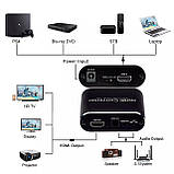 Конвертер — перетворювач екстрактор HDMI 2.0 4K/60Hz декодер цифрового аудіозвуку в оптичний SPDIF + цифро-аналоговий декодер на тюльпани, фото 5
