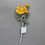 Жовтець, 35 см, штучна квітка жовта, тканина, пластик (630089), фото 4