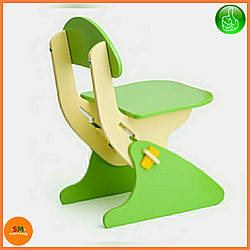 Дитячий дерев'яний салатовий стілець із регулюванням висоти ТМ Sportbaby