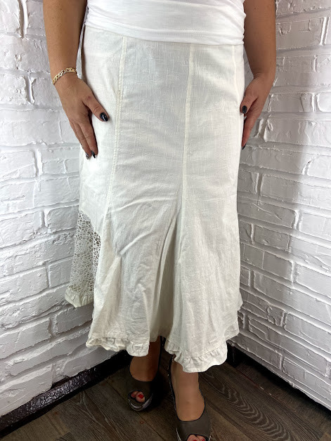 Спідниця жіноча "Lace" біла з мереживом 52