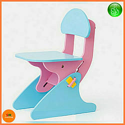 Дитячий дерев'яний бузково-блакитний стілець із регулюванням висоти ТМ Sportbaby