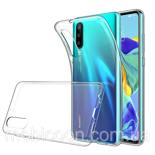 Чохол силіконовий для Huawei P30 ультратонкий прозорий (хуавей п30), фото 1
