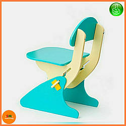Дитячий дерев'яний світло-блакитний стілець із регулюванням висоти ТМ Sportbaby