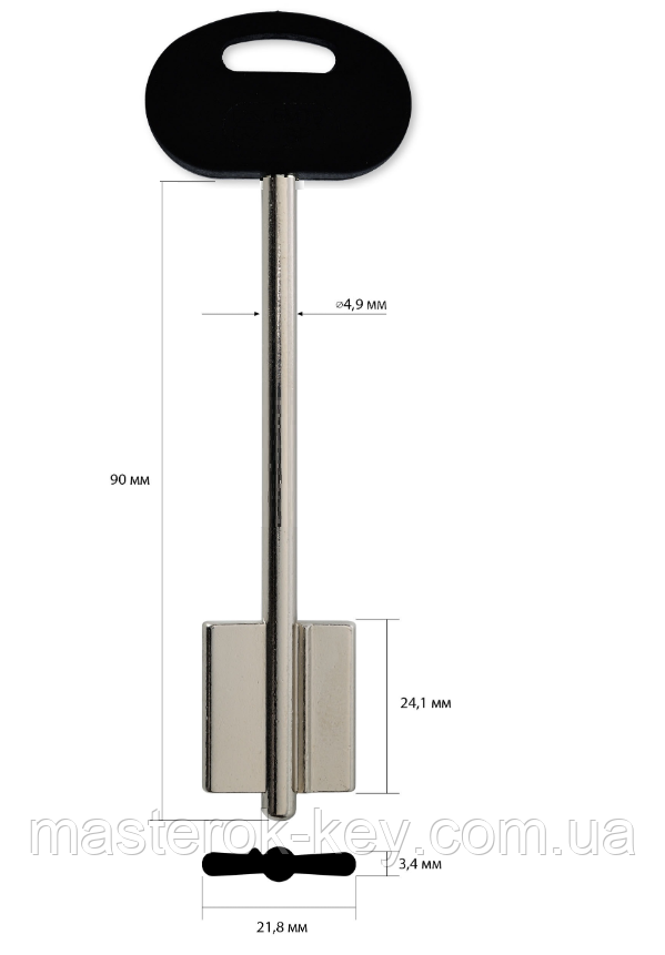 Заготівля ключа MOTTURA широка довга ліва