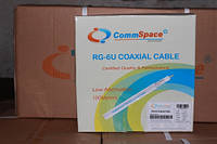 Кабель коаксіальний RG-6, F660BV "CommSpace", білий, 100m