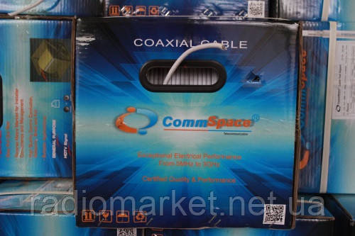 Кабель коаксіальний RG-6, F690BV "CommSpace", білий, 305m