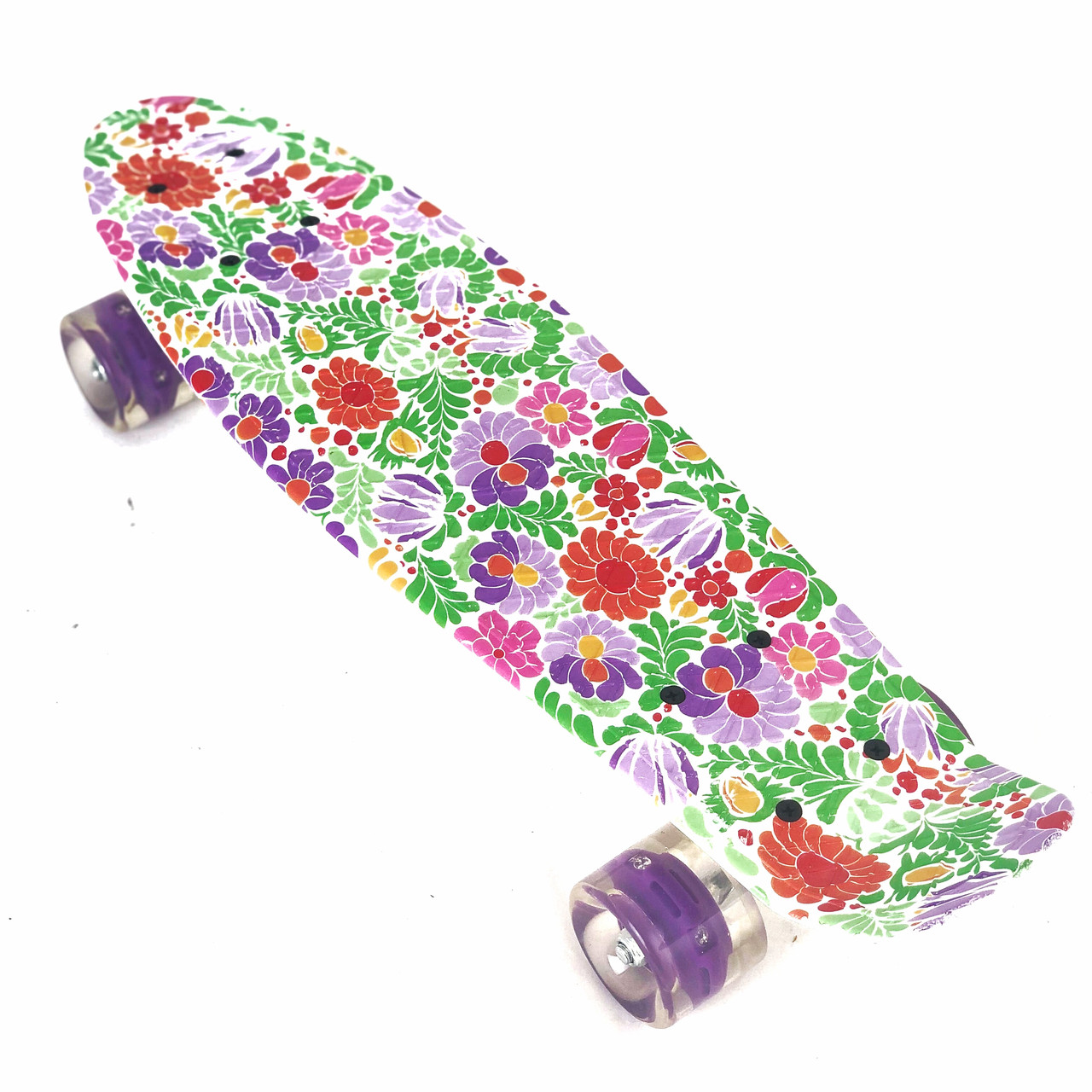 Скейт Пенні борд Best Board 24, колеса PU Світяться Квіти (односторонній забарвлення), фото 1