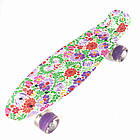 Скейт Пенні борд Best Board 24, колеса PU Світяться Квіти (односторонній забарвлення), фото 2