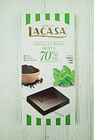 Шоколад черный с мятой Lacasa 70% cacao 100г (Испания)