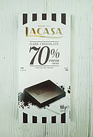 Шоколад черный Lacasa 70% cacao 100г (Испания)