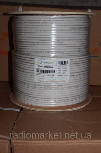 Кабель коаксіальний RG-6 "CommSpace", CS6-009, білий, 305 м