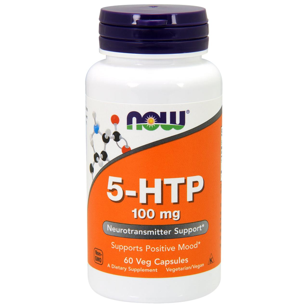 5-HTP (Гідрокситриптофан) 100 мг, Now Foods, 60 вегетаріанських капсул