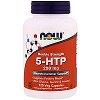 5-HTP (Гидрокситриптофан), Двойная Сила, 200 мг, Now Foods, 120 вегетарианских капсул