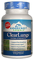 Комплекс для Поддержки Легких, Экстра Сила, Clear Lungs, RidgeCrest Herbals, 60 гелевых капсул