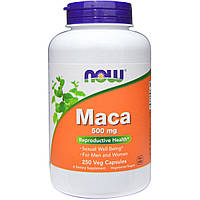 Перуанська Маку, Maca, Now Foods, 500 мг, 250 гельових капсул