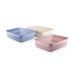 Набір із трьох кошиків DROP DESIGN в одному кольорі (3 шт M-137) UCSAN plastik M-3969