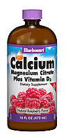 Жидкий Кальций Цитрат Магния + Витамин D3, Вкус Малины, Bluebonnet Nutrition, 16 жидких унций (472 мл)