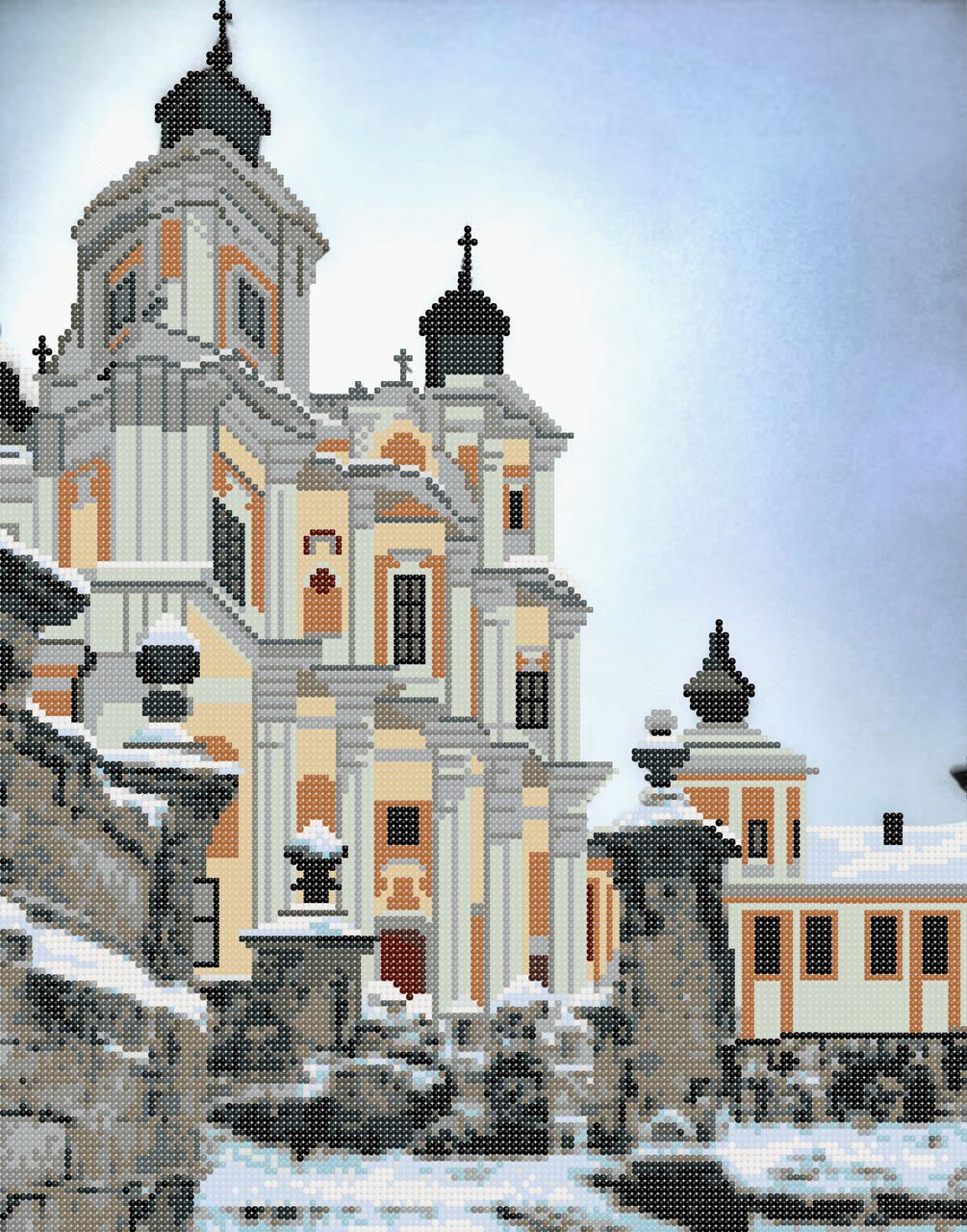 Кременець .Зима Схема вишивки бісером
