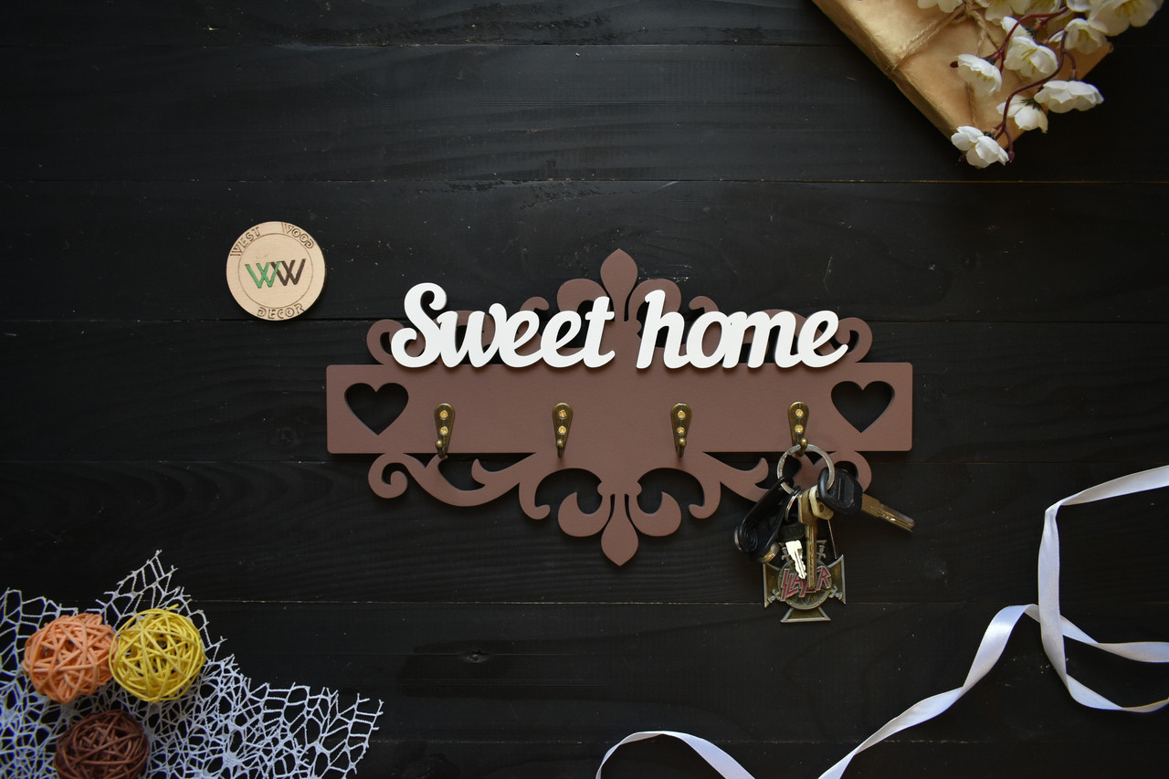 Ключниця з дерева "Sweet home", фото 1