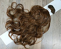 Волосся на заколках каштанове золотисте №2/30 хвилясте термо на кліпсах шпильках тресси світло-коричневі набір (3846)