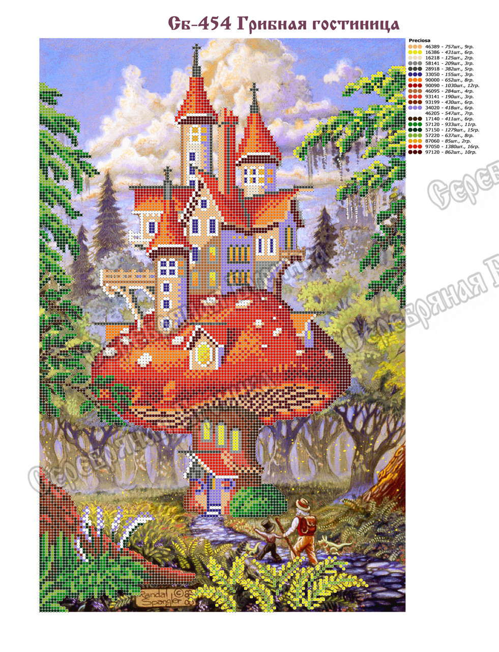 Грибна готель Схема вишивки бісером, фото 1