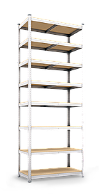 270х90х45 Стелаж 7 полиць ДСП 200 кг/полку З-3007 поличний оцинкований на склад балкон підвал