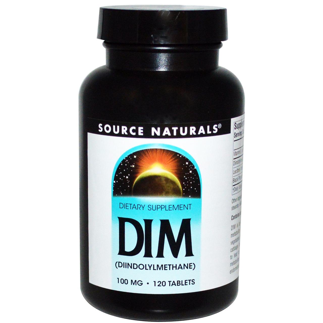 DIM (дииндолилметан) 100мг, Source Naturals, 120 таблеток - фото 1 - id-p1222613704