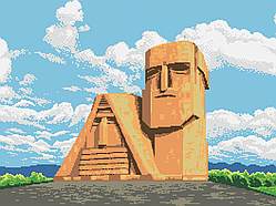 Схема повної вишивки бісером Рб-2-578 Кам'яні ідоли