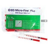 Шприци BD Micro-Fine (Мікро Файн) Plus U-40, 1 мл, 0,30 мм (30G) х 8 мм, 10 шт., фото 3