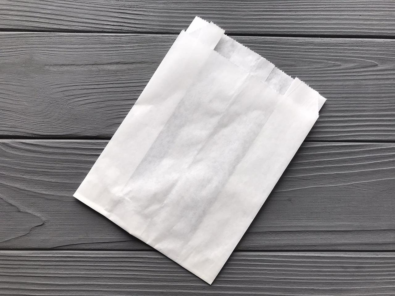 Пакет саше білий 170х120х50 мм. (середньої жиростійкості 40гр/м2) 128Ф, фото 1