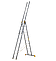 Алюмінієва трисекційна професійна драбина 3 х 14 сходинок, фото 2