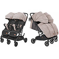 Детская прогулочная коляска для двойни CARRELLO Presto Duo CRL-5506 Pitch . Коляска для двоих детей Бежевый