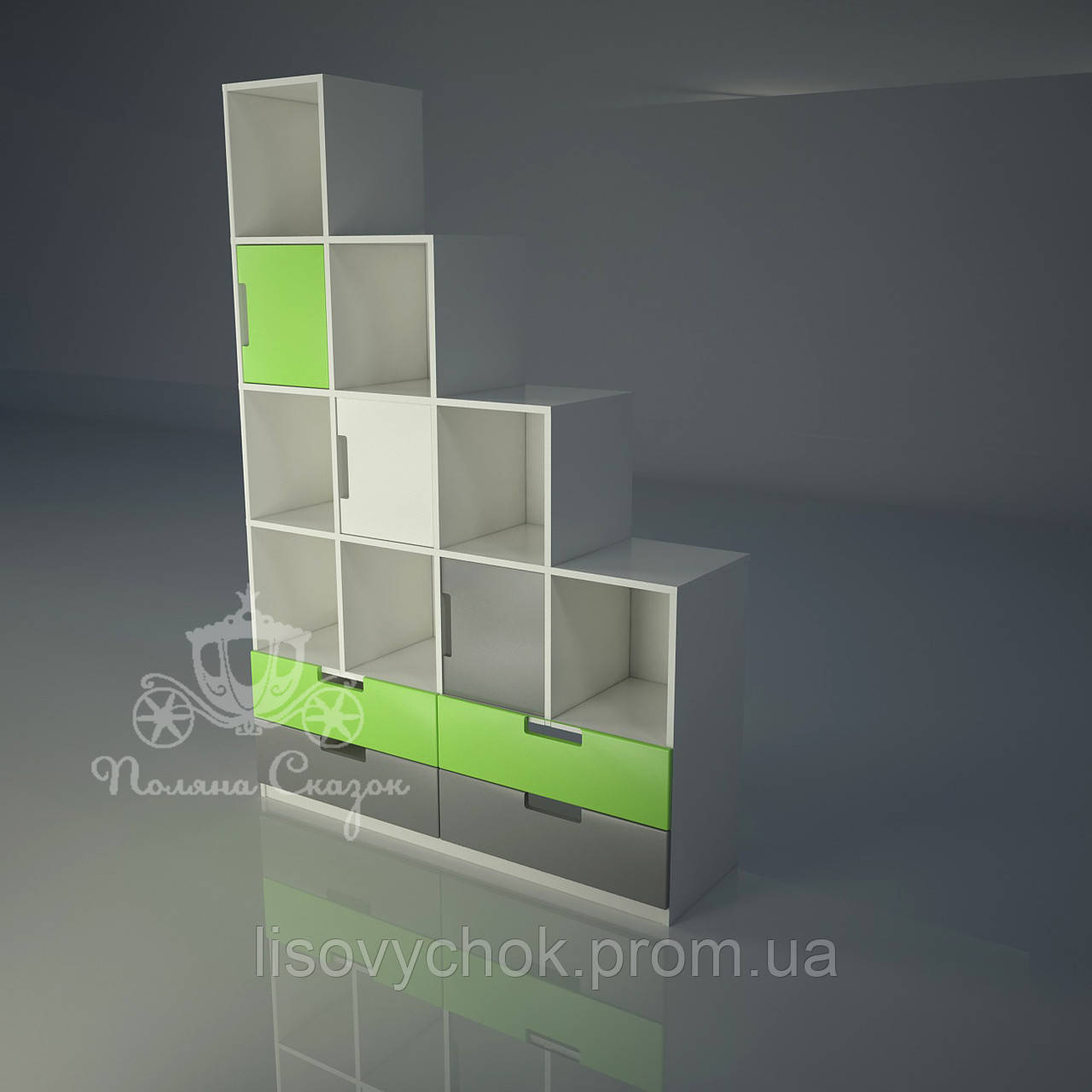 Стелаж - перегородка з ящиками "Автомобільчик"