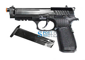 Стартовий пістолет Kuzey F92 shiny chrome, з доп. магазином (Beretta 92)