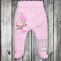Теплі повзунки р 74 5-7 міс на флісі дитячі штанці на широкій еврорезинке для малюків ФУТЕР 3180 Рожевий