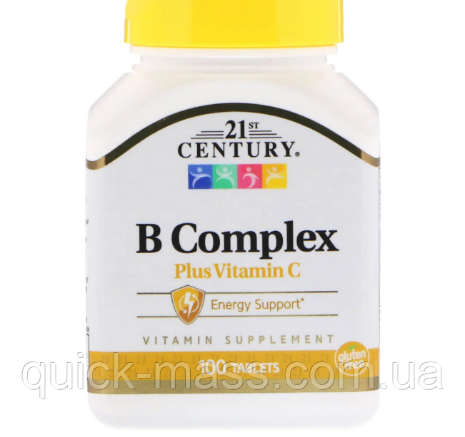 Комплекс вітамінів групи B 21st Century B Complex + Vit C 100tab, фото 1