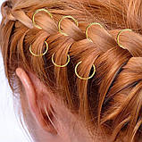 Пірсинг для волосся кільця 18 мм золото 10 шт, фото 2
