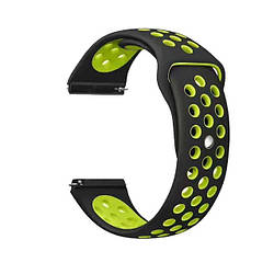 Спортивний ремінець Primolux Perfor Sport з перфорацією для годинника Amazfit Bip 5 / Bip 6 - Black&Green