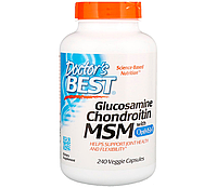 Doctor's Best, Glucosamine-Chondroitin-MSM (240 капс.), для суставов и связок