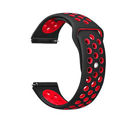 Спортивний ремінець Primolux Perfor Sport з перфорацією для годинника Amazfit Bip 5 / Bip 6 - Black&Red
