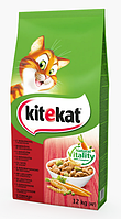 Сухий корм для кішок Kitekat (Кітікет) яловичина з овочами, 1,8 кг