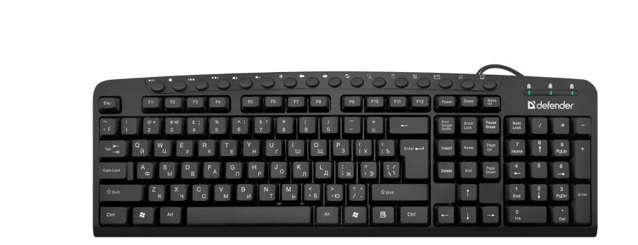 Клавіатура мультимедійна Defender Focus HB-470 UKR black - фото 1 - id-p1150399166