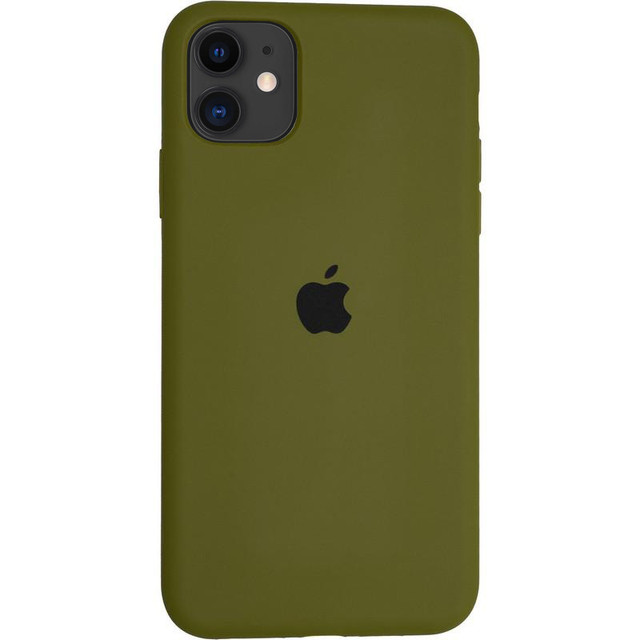 Силиконовый чехол Silicon Case для Iphone 11 темно-зеленый