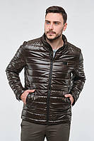 Мужская стильная короткая осенняя стеганая куртка с воротником стойкой