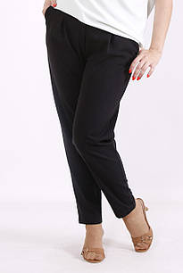 Чорні льняні штани жіночі літні великого розміру B076-3