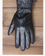 Жіночі шкіряні рукавички Shust Сантана сенсорні чорні, фото 2